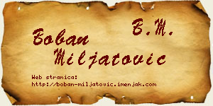Boban Miljatović vizit kartica